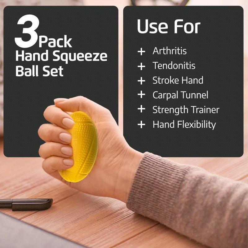 Logest 3 Pack Hand Strengthener Devices Ball Exercisers - 3 Level Set for Therapy, Arthritis and Carpal Tunnel - Lightweigt Training Equipment Targets Fingers and Wrist Hand Exercisers for Strength 6J094G - Image 5